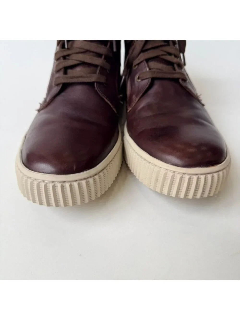 John Varvatos Bedford Trooper High Top Sneakers Brown Men's 10.5